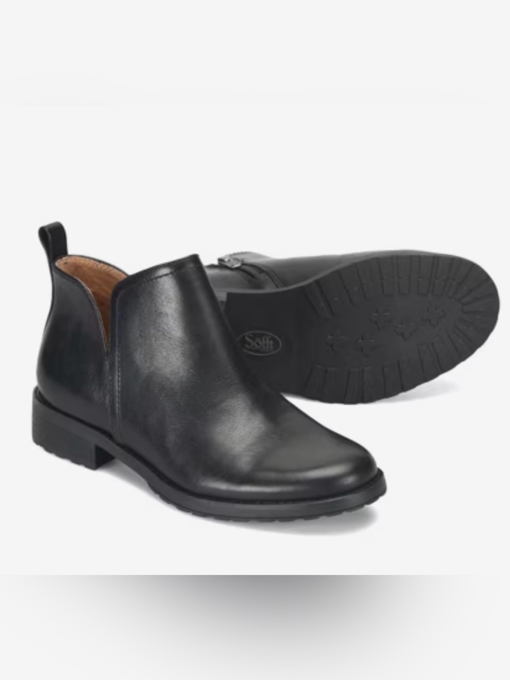 Sofft Women’s Black Leather Slip-On Booties Size 6